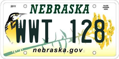 NE license plate WWT128