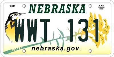 NE license plate WWT131