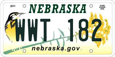 NE license plate WWT182