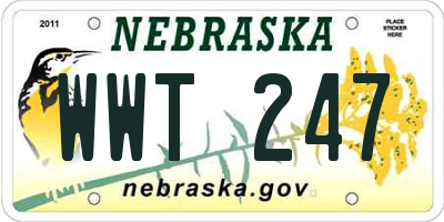NE license plate WWT247
