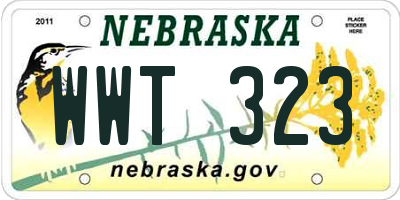 NE license plate WWT323
