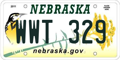 NE license plate WWT329