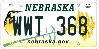NE license plate WWT368