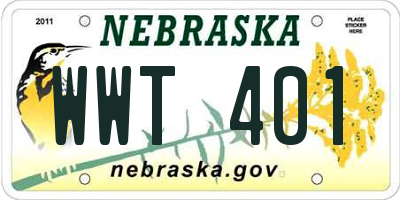 NE license plate WWT401