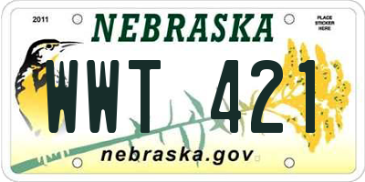 NE license plate WWT421
