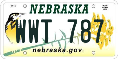 NE license plate WWT787