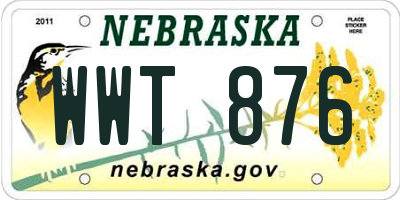 NE license plate WWT876