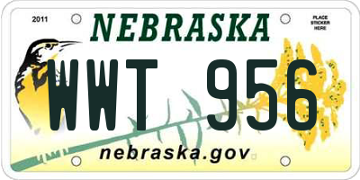 NE license plate WWT956