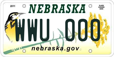 NE license plate WWU000