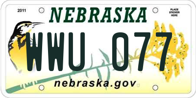 NE license plate WWU077
