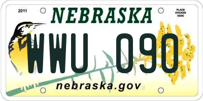 NE license plate WWU090
