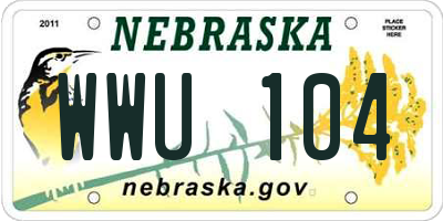 NE license plate WWU104