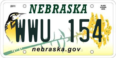 NE license plate WWU154