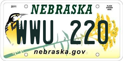 NE license plate WWU220