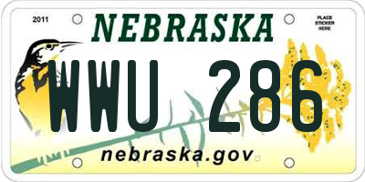 NE license plate WWU286