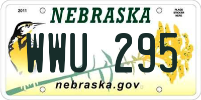 NE license plate WWU295