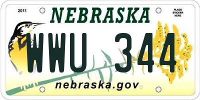 NE license plate WWU344