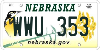 NE license plate WWU353
