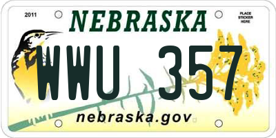 NE license plate WWU357