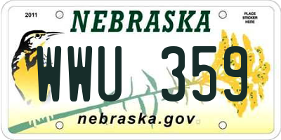 NE license plate WWU359
