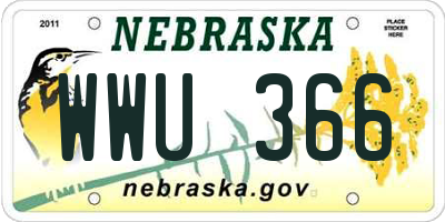 NE license plate WWU366