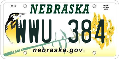 NE license plate WWU384