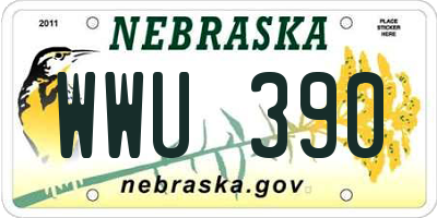 NE license plate WWU390