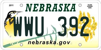 NE license plate WWU392