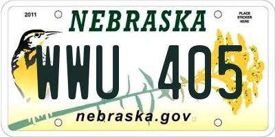 NE license plate WWU405