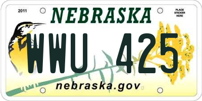 NE license plate WWU425