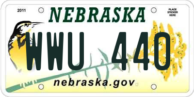 NE license plate WWU440