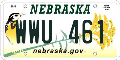 NE license plate WWU461