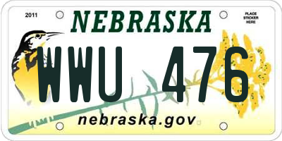 NE license plate WWU476
