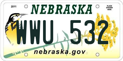NE license plate WWU532