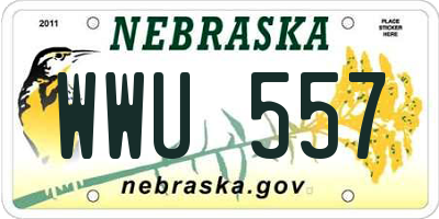 NE license plate WWU557