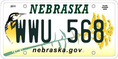 NE license plate WWU568