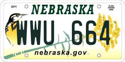 NE license plate WWU664