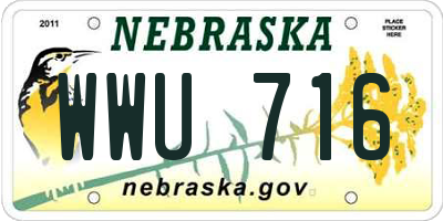NE license plate WWU716