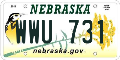 NE license plate WWU731