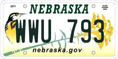 NE license plate WWU793