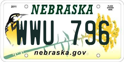 NE license plate WWU796