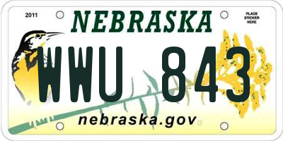 NE license plate WWU843
