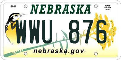 NE license plate WWU876