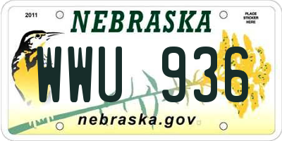 NE license plate WWU936