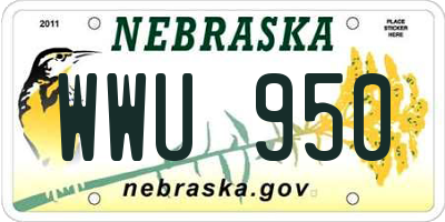 NE license plate WWU950