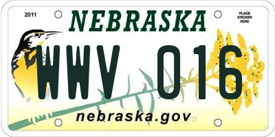 NE license plate WWV016