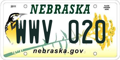 NE license plate WWV020