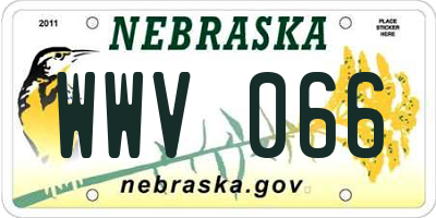 NE license plate WWV066