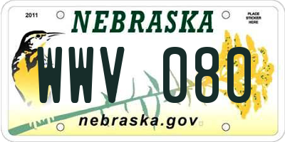 NE license plate WWV080