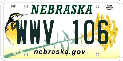 NE license plate WWV106
